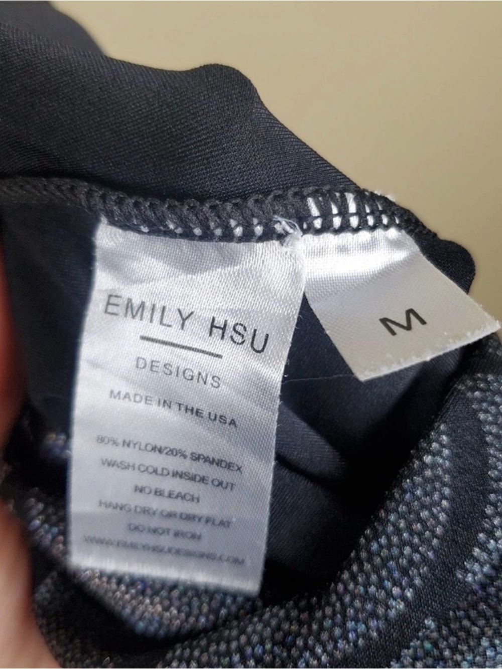 Emily Hsu Onyx Black Shimmer Mermaid Yoga Athletic Leggings Med 🧜♀️ Mermaidcore - Picture 3 of 5